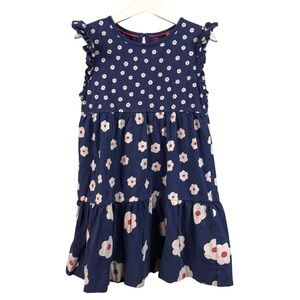 Mini Boden Ruffle Sleeve Tiered Floral Print Dress size 5-6
